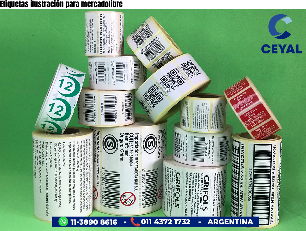 Etiquetas ilustración para mercadolibre