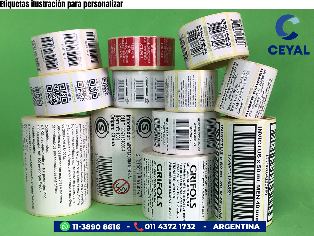 Etiquetas ilustración para personalizar
