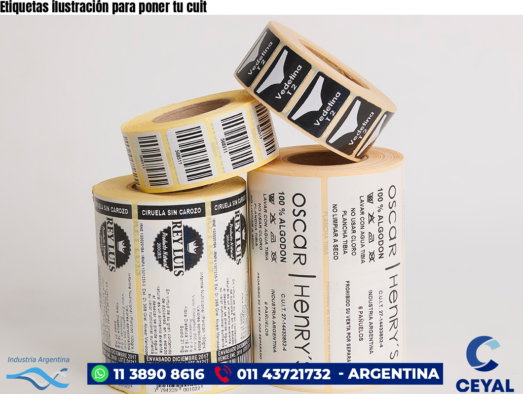 Etiquetas ilustración para poner tu cuit