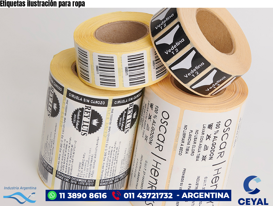 Etiquetas ilustración para ropa