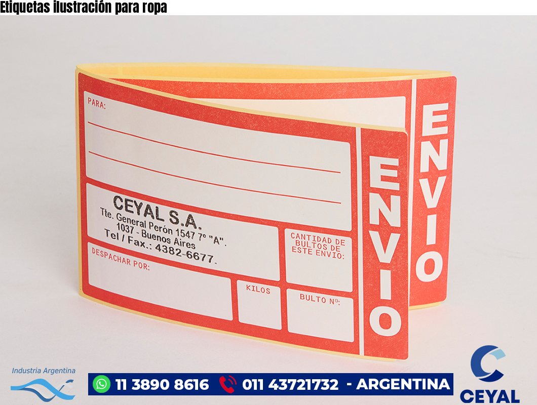 Etiquetas ilustración para ropa