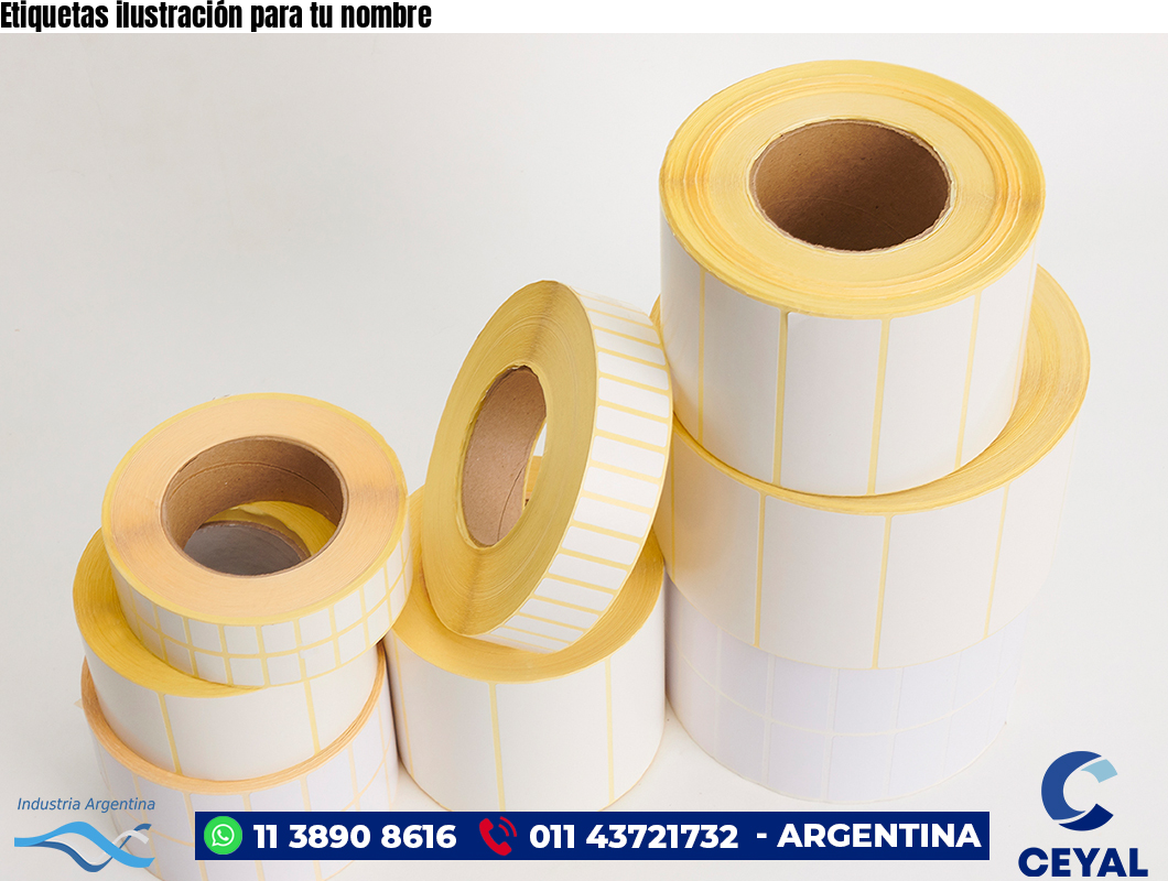Etiquetas ilustración para tu nombre