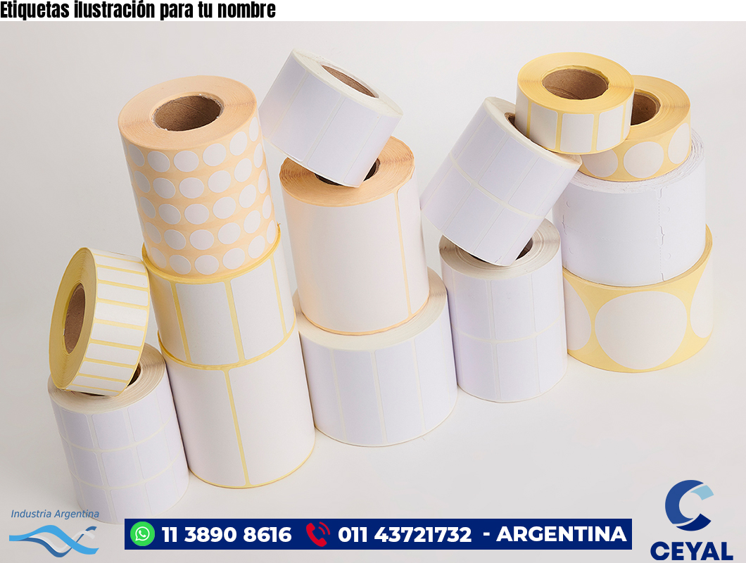 Etiquetas ilustración para tu nombre