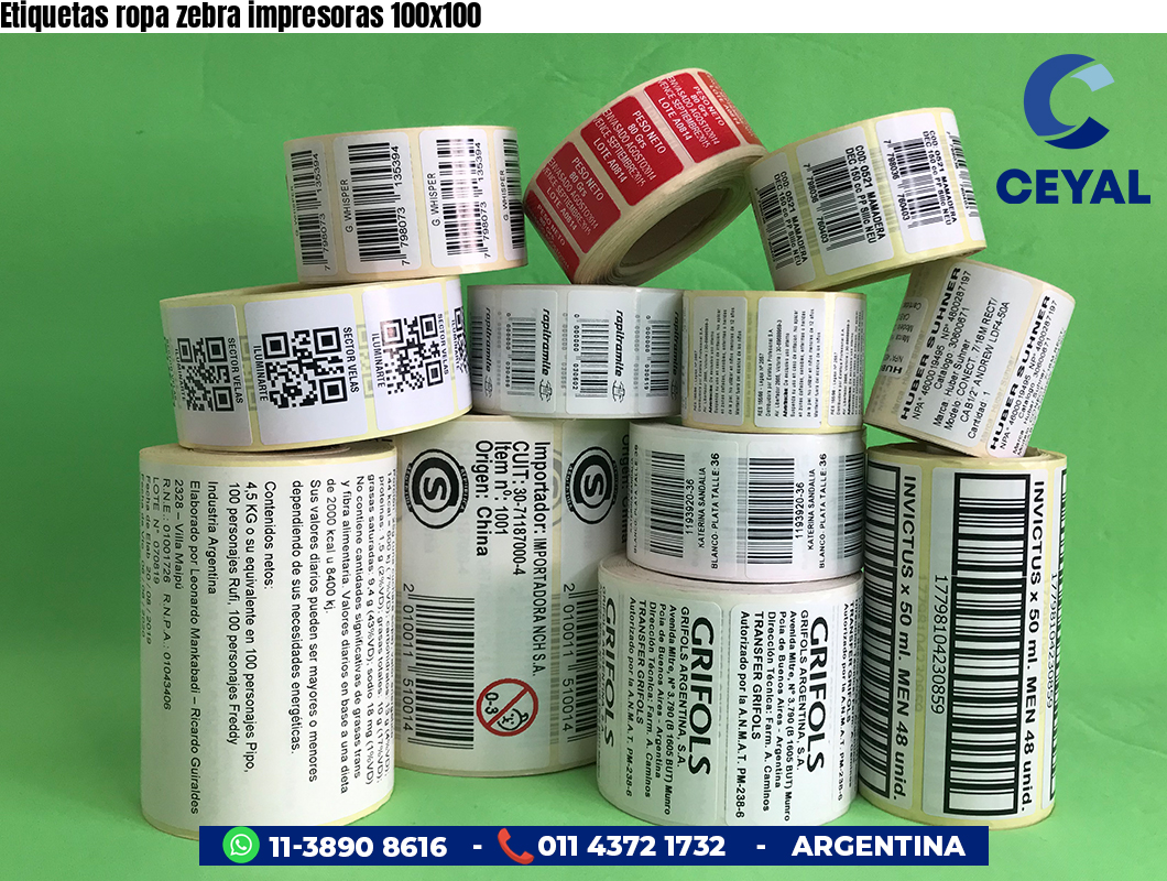Etiquetas ropa zebra impresoras 100x100
