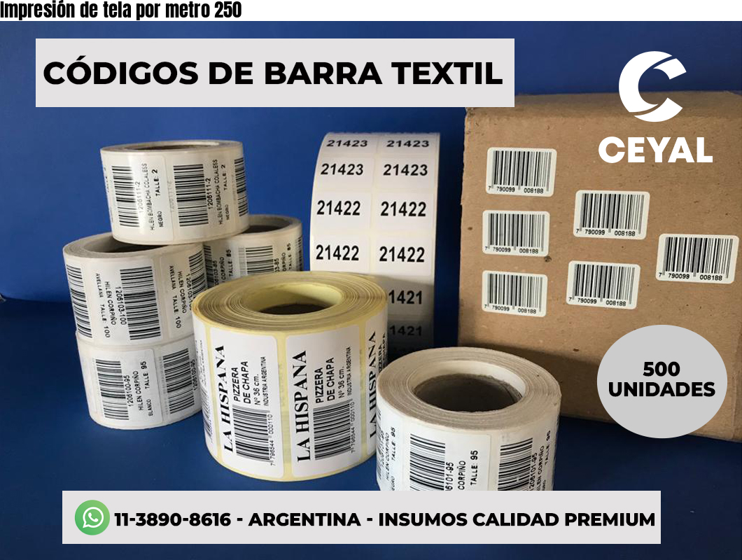 Impresión de tela por metro 250