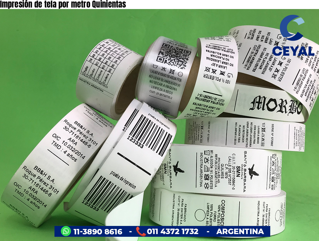 Impresión de tela por metro Quinientas