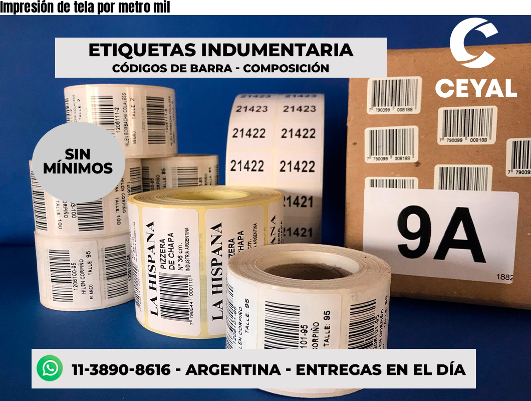Impresión de tela por metro mil