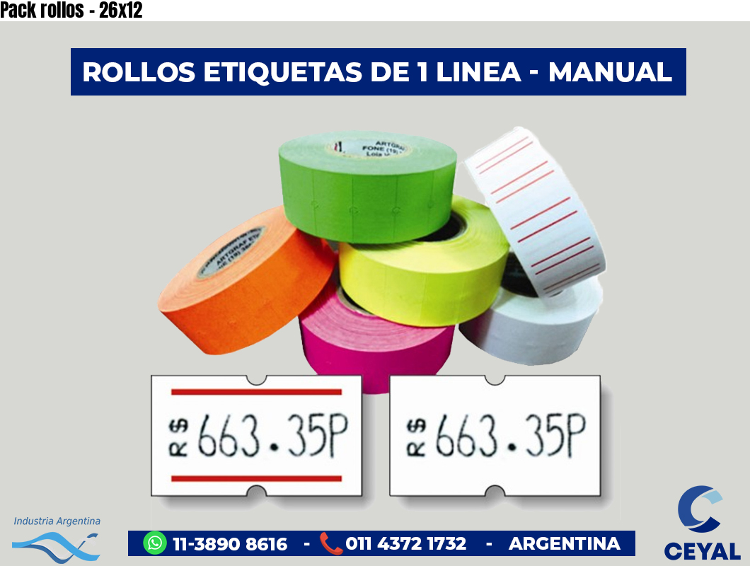 Pack rollos - 26x12