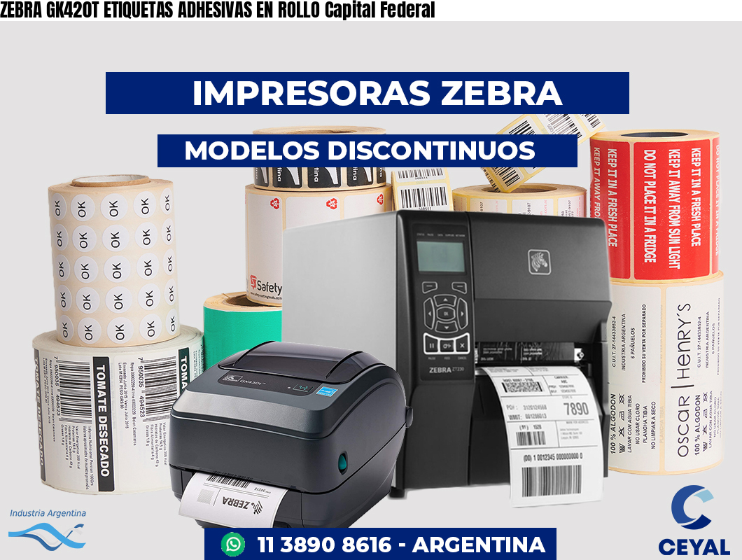 ZEBRA GK420T ETIQUETAS ADHESIVAS EN ROLLO Capital Federal