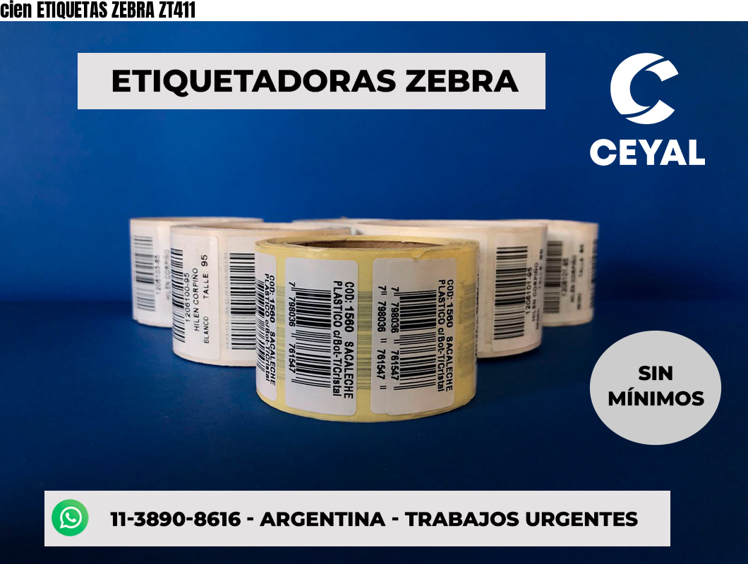 cien ETIQUETAS ZEBRA ZT411