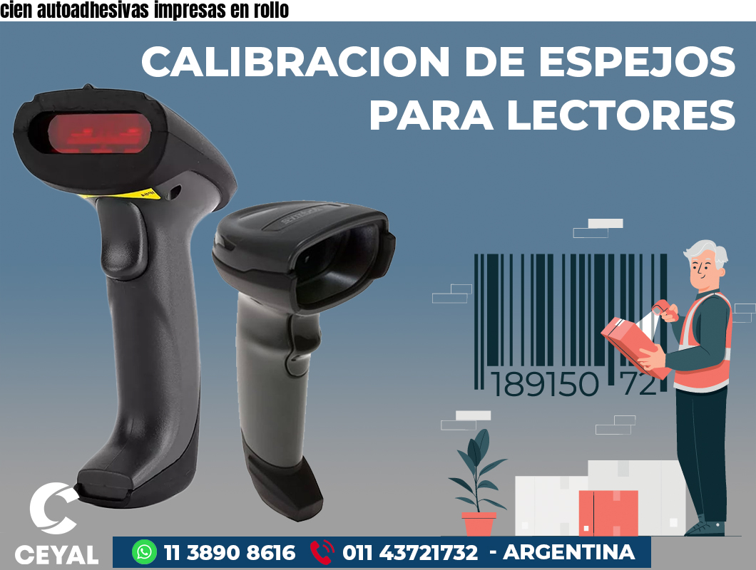 cien autoadhesivas impresas en rollo
