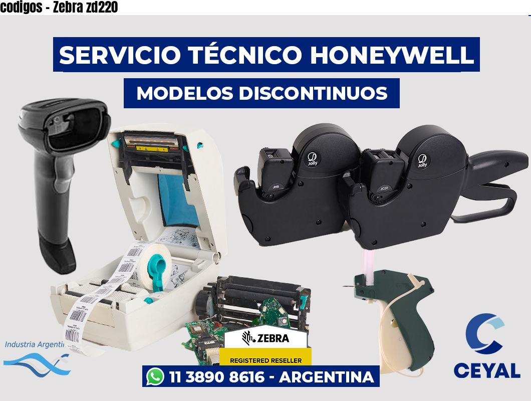 codigos - Zebra zd220