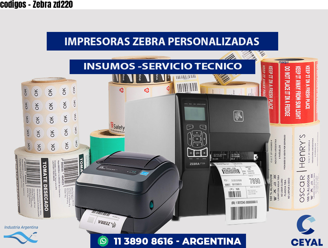 codigos - Zebra zd220