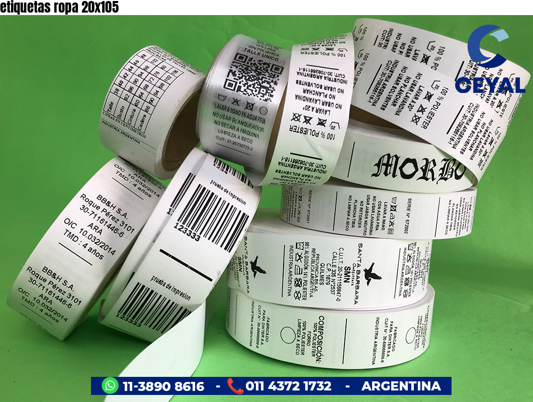 etiquetas ropa 20x105