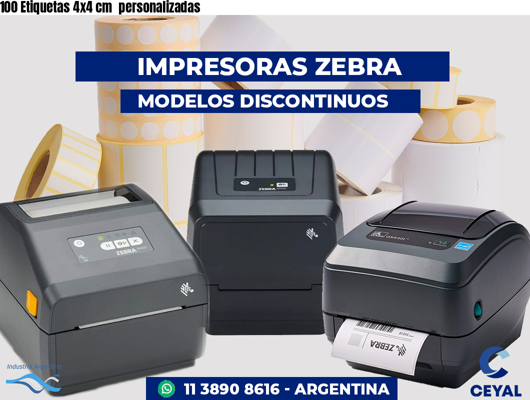 100 Etiquetas 4x4 cm  personalizadas