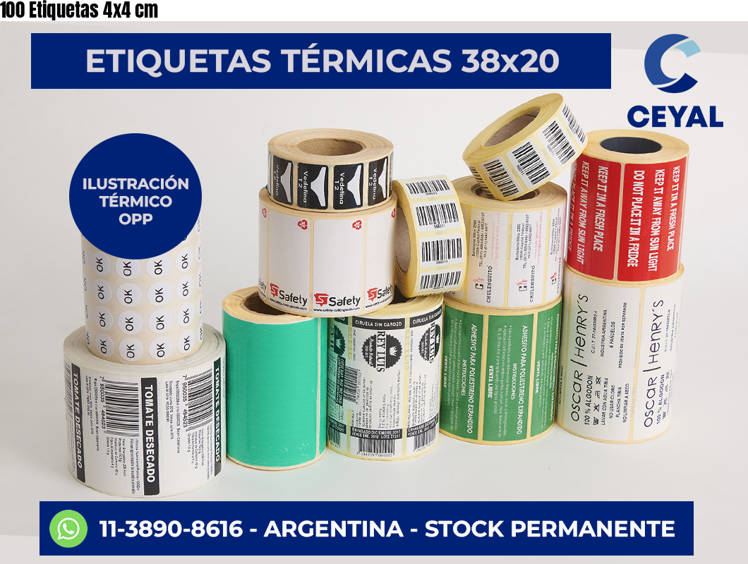 100 Etiquetas 4×4 cm