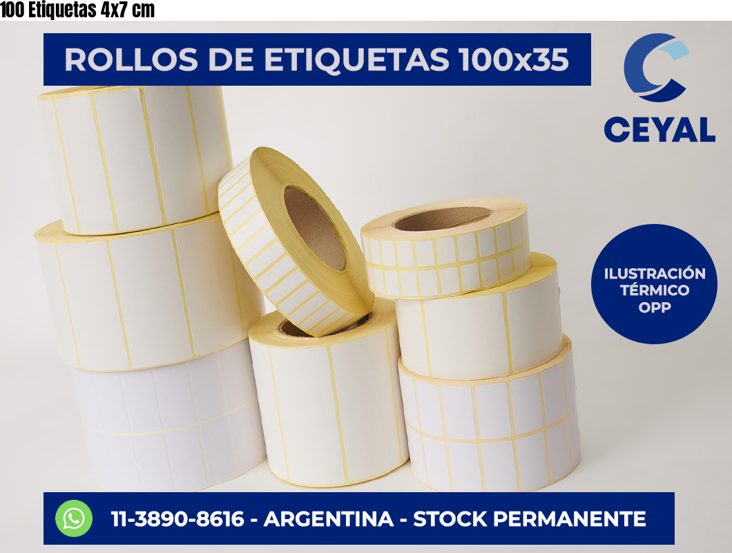 100 Etiquetas 4×7 cm