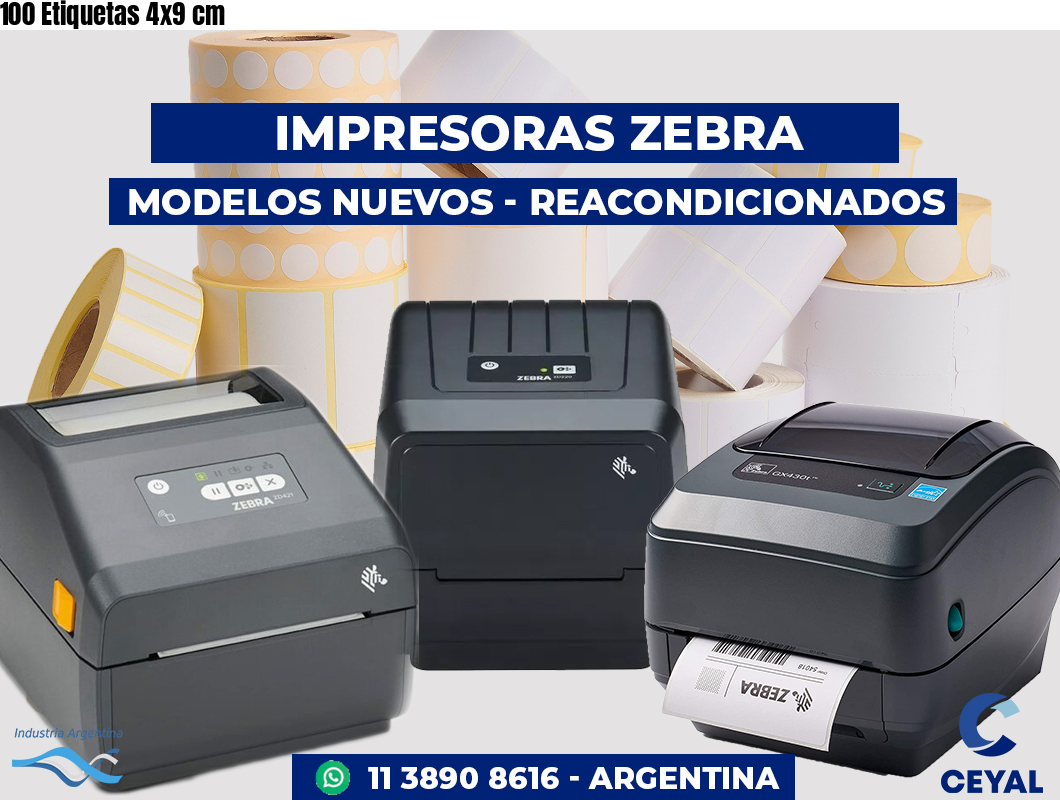 100 Etiquetas 4x9 cm