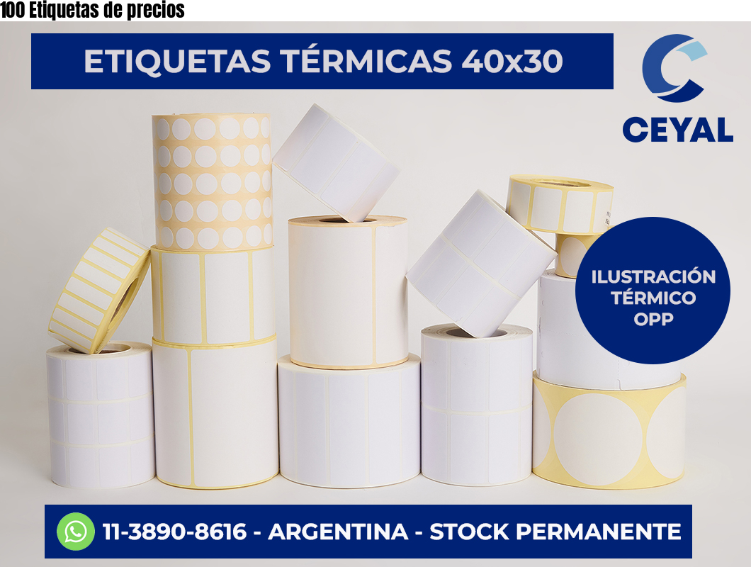 100 Etiquetas de precios