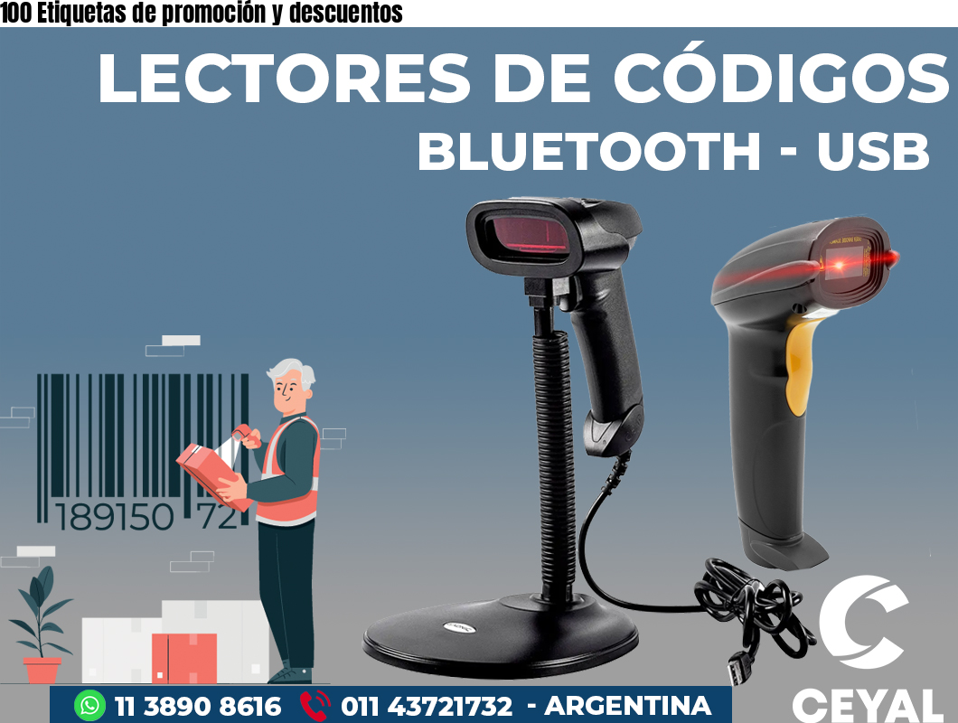 100 Etiquetas de promoción y descuentos
