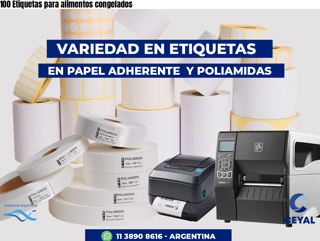 100 Etiquetas para alimentos congelados