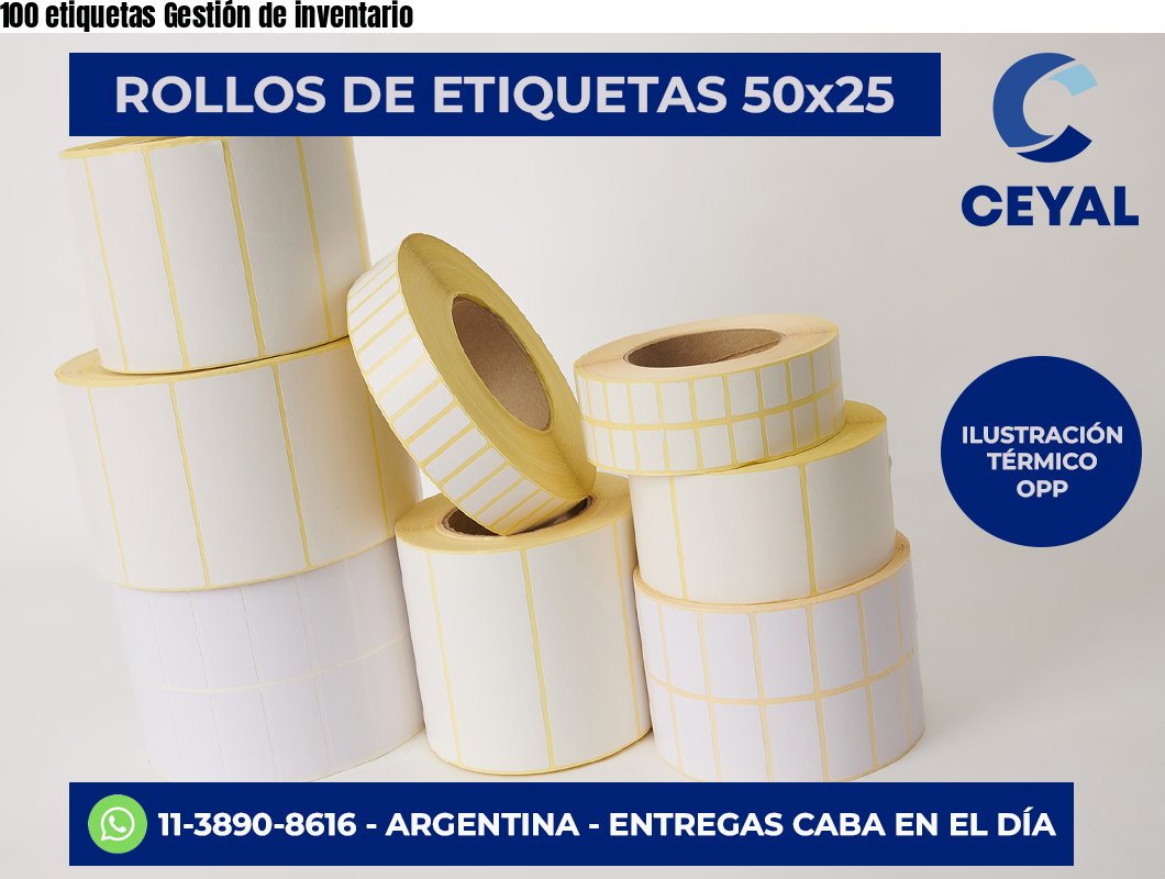 100 etiquetas Gestión de inventario