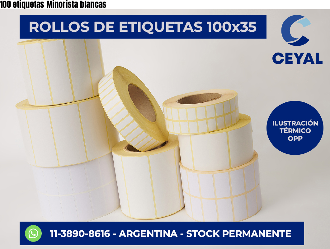 100 etiquetas Minorista blancas