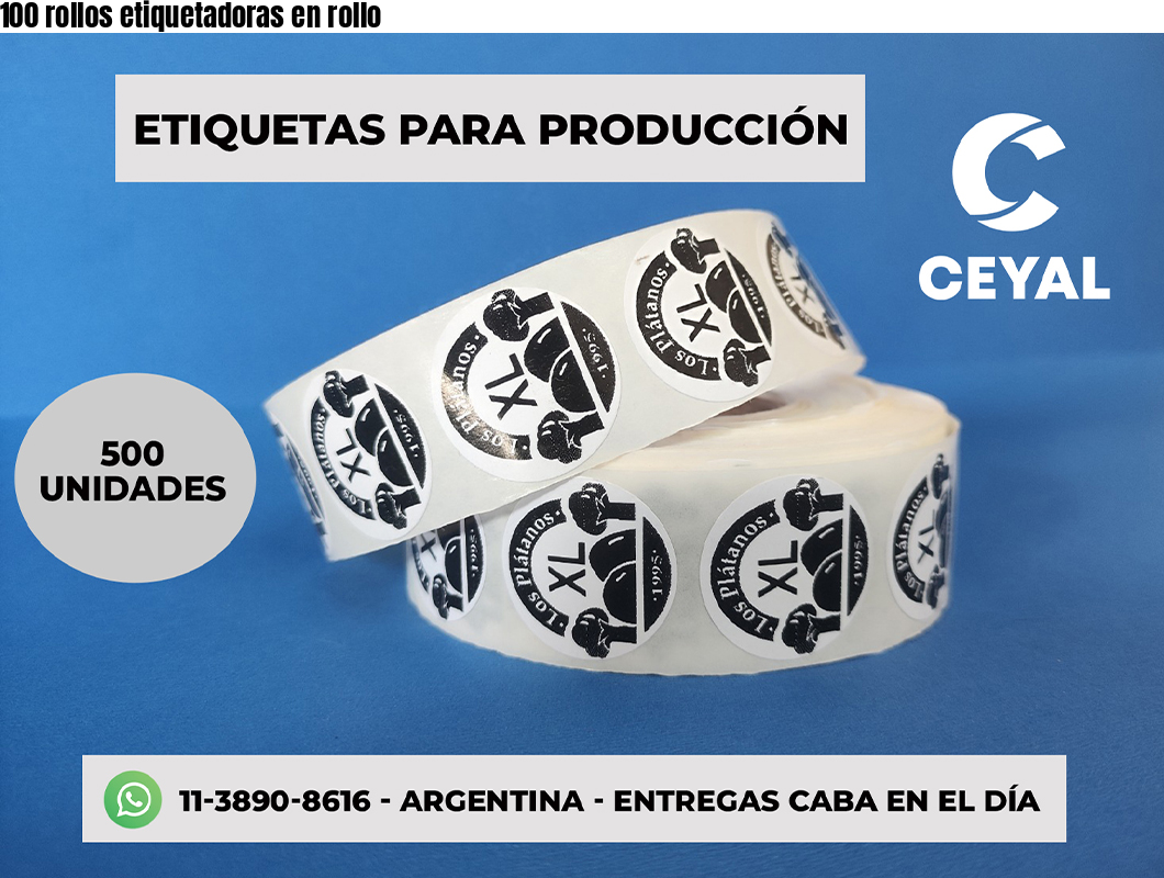 100 rollos etiquetadoras en rollo