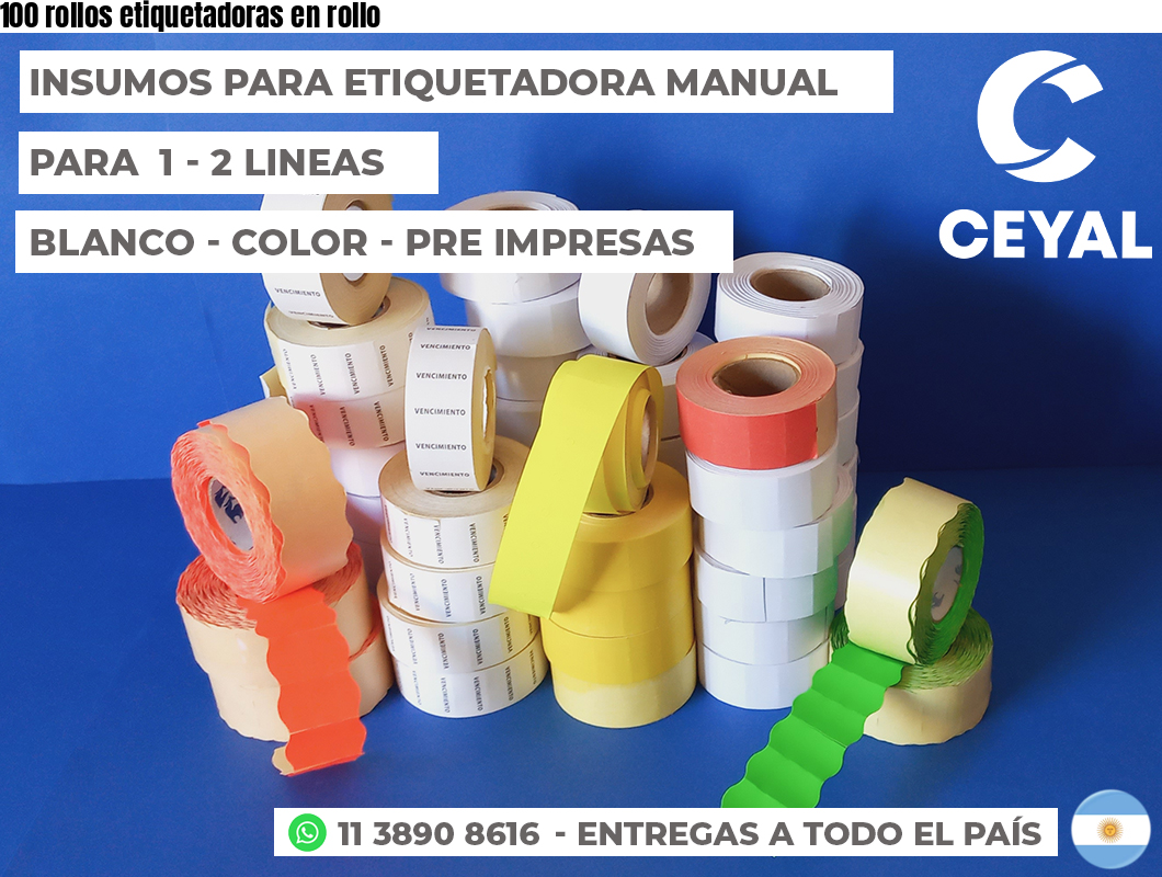 100 rollos etiquetadoras en rollo