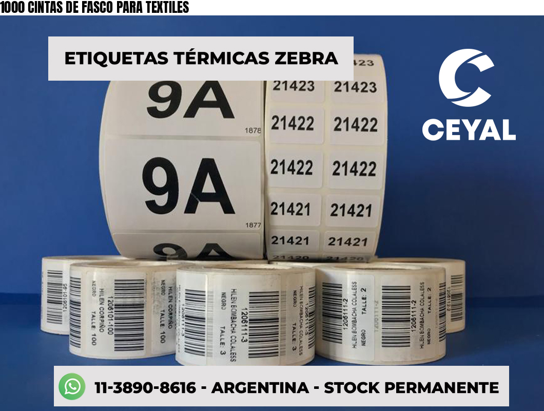 1000 CINTAS DE FASCO PARA TEXTILES