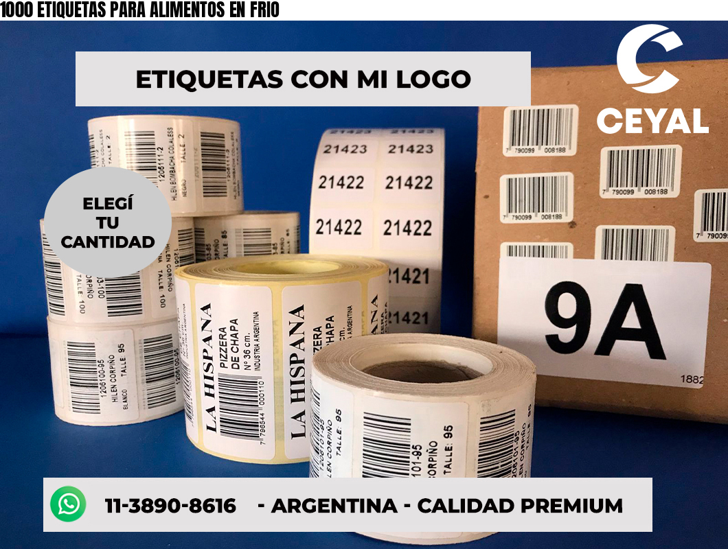 1000 ETIQUETAS PARA ALIMENTOS EN FRIO