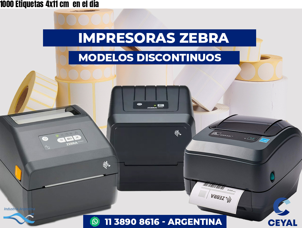 1000 Etiquetas 4x11 cm en el dia