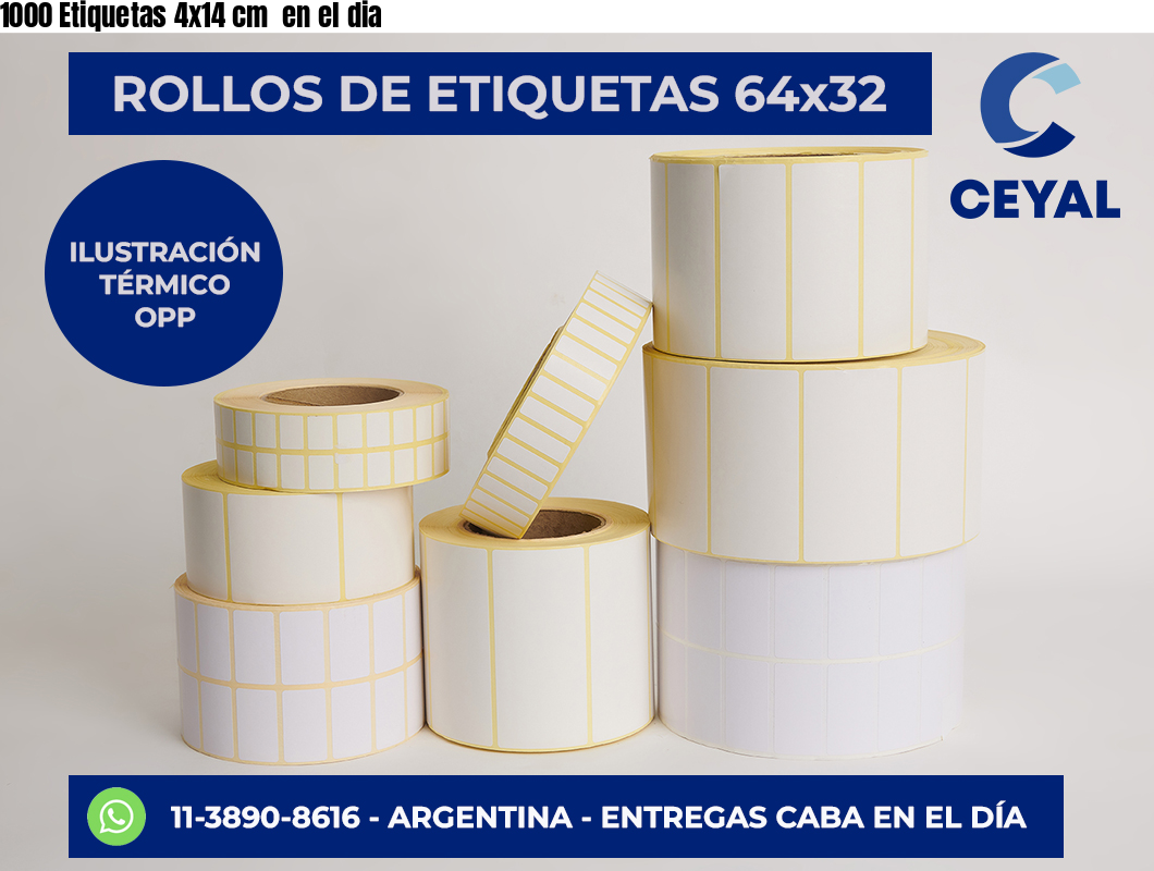 1000 Etiquetas 4×14 cm  en el dia