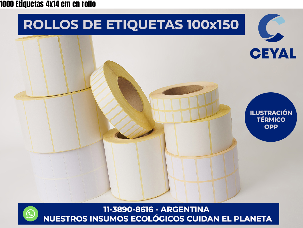 1000 Etiquetas 4×14 cm en rollo