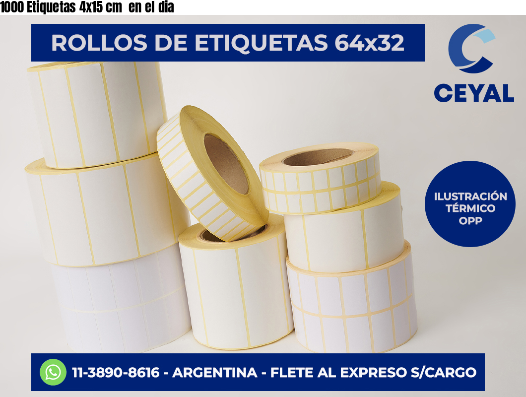 1000 Etiquetas 4×15 cm  en el dia