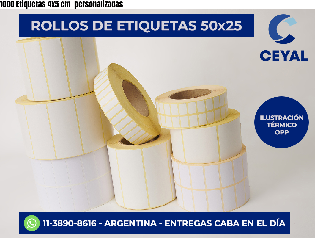1000 Etiquetas 4×5 cm  personalizadas