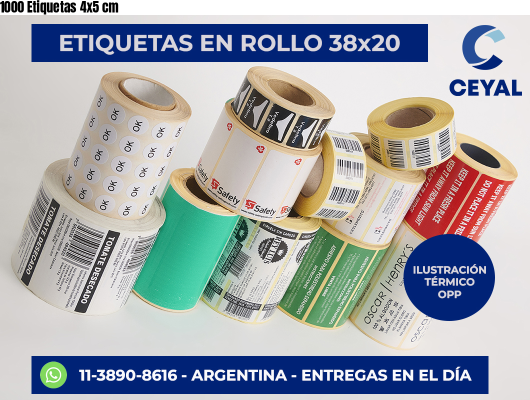 1000 Etiquetas 4×5 cm