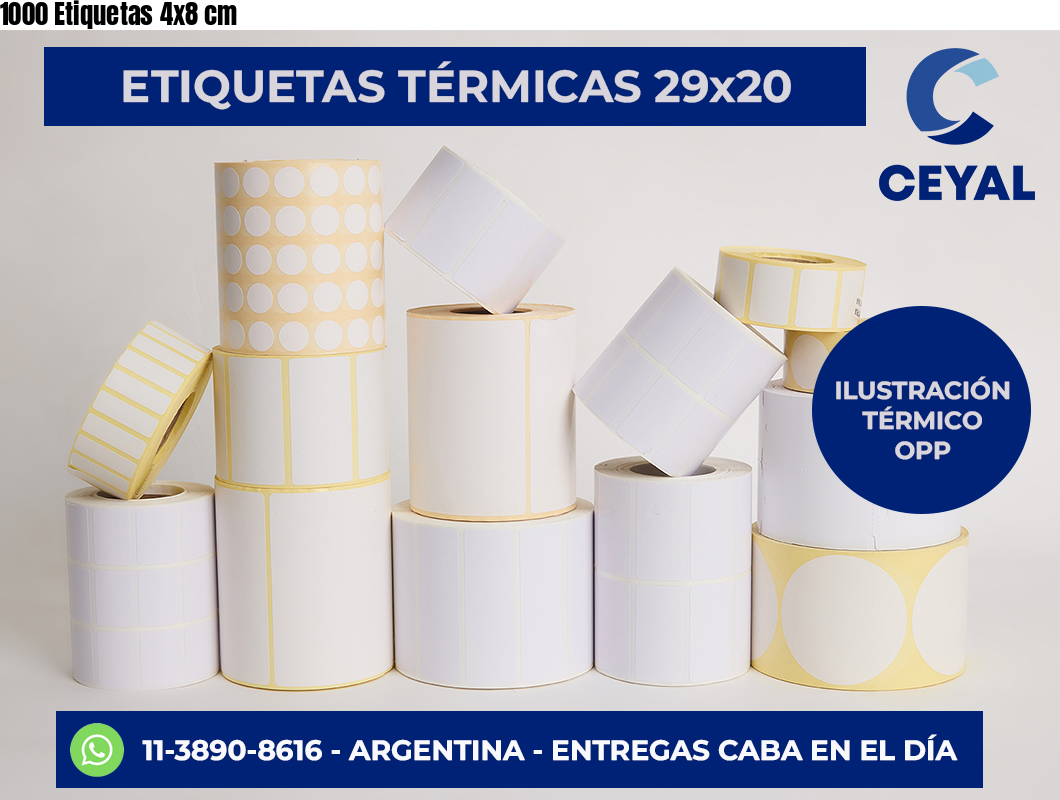 1000 Etiquetas 4×8 cm