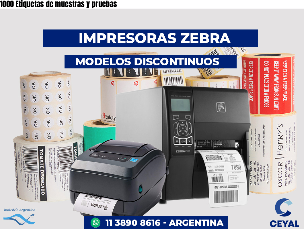 1000 Etiquetas de muestras y pruebas