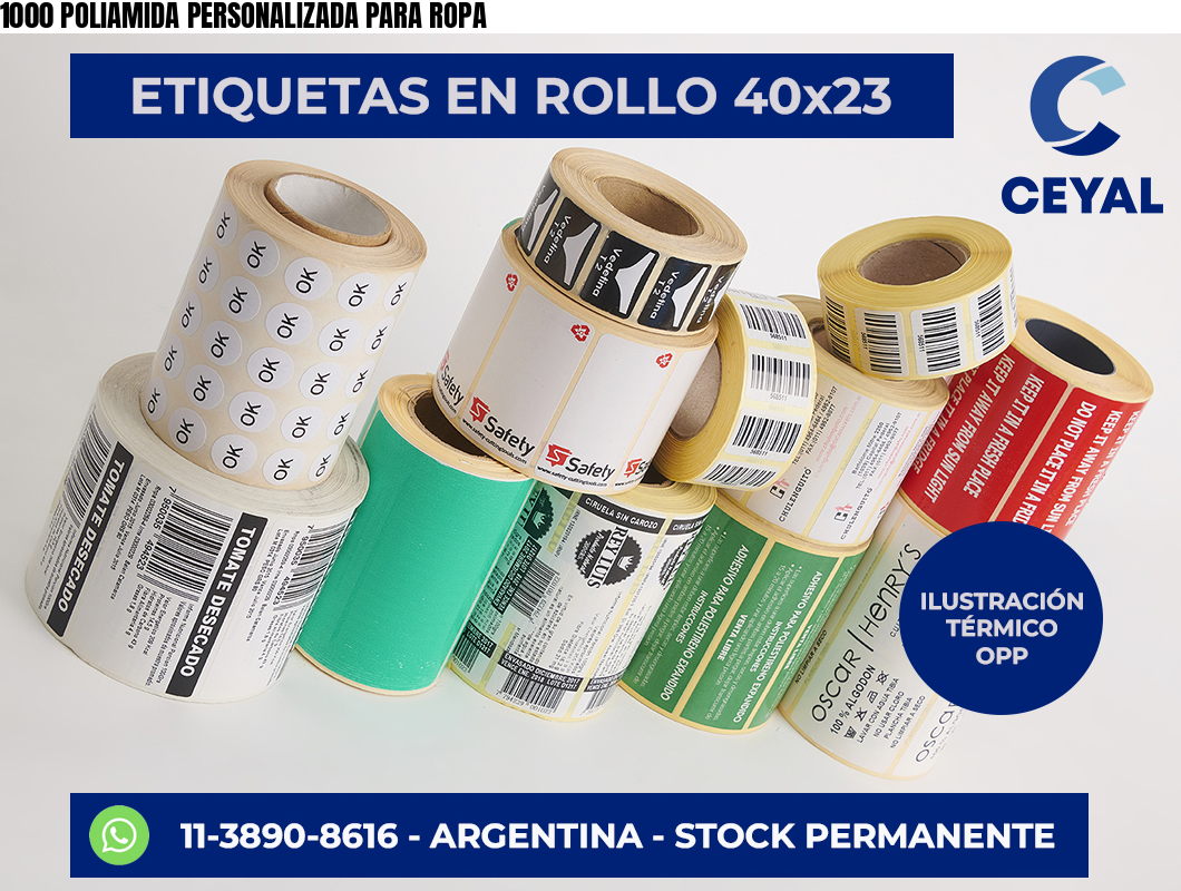 1000 POLIAMIDA PERSONALIZADA PARA ROPA