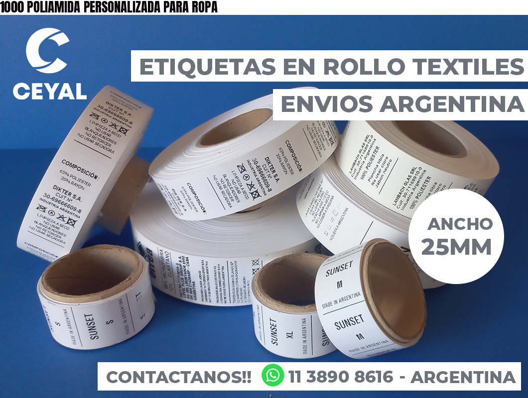 1000 POLIAMIDA PERSONALIZADA PARA ROPA