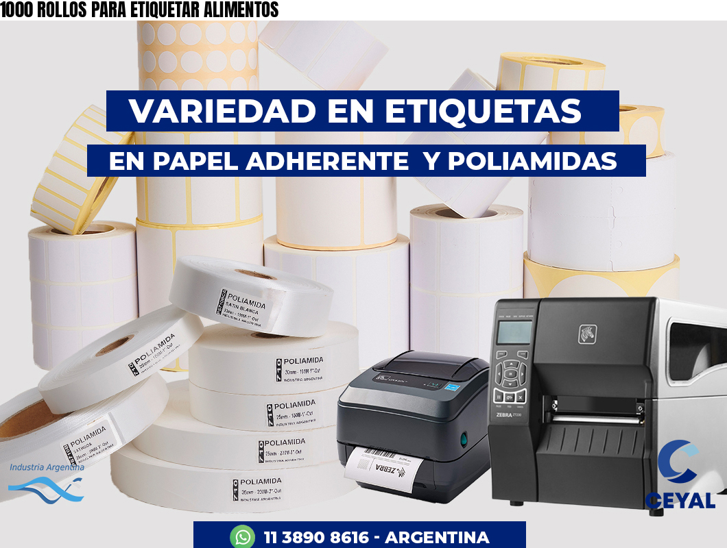 1000 ROLLOS PARA ETIQUETAR ALIMENTOS