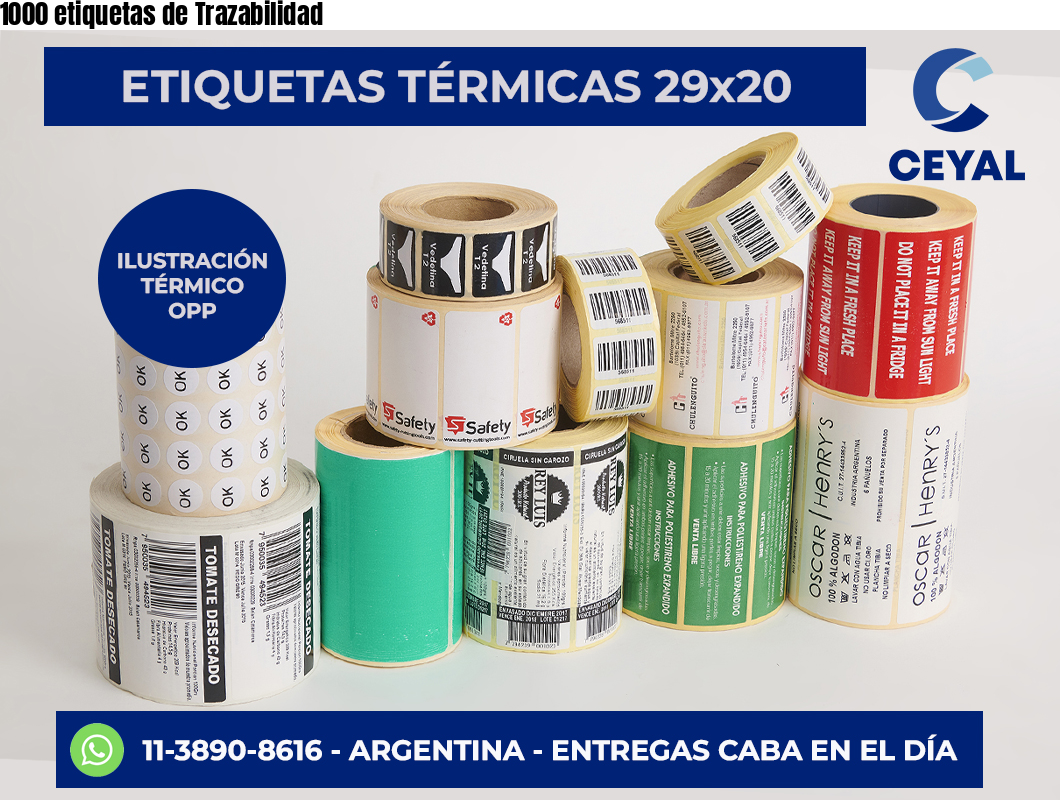 1000 etiquetas de Trazabilidad