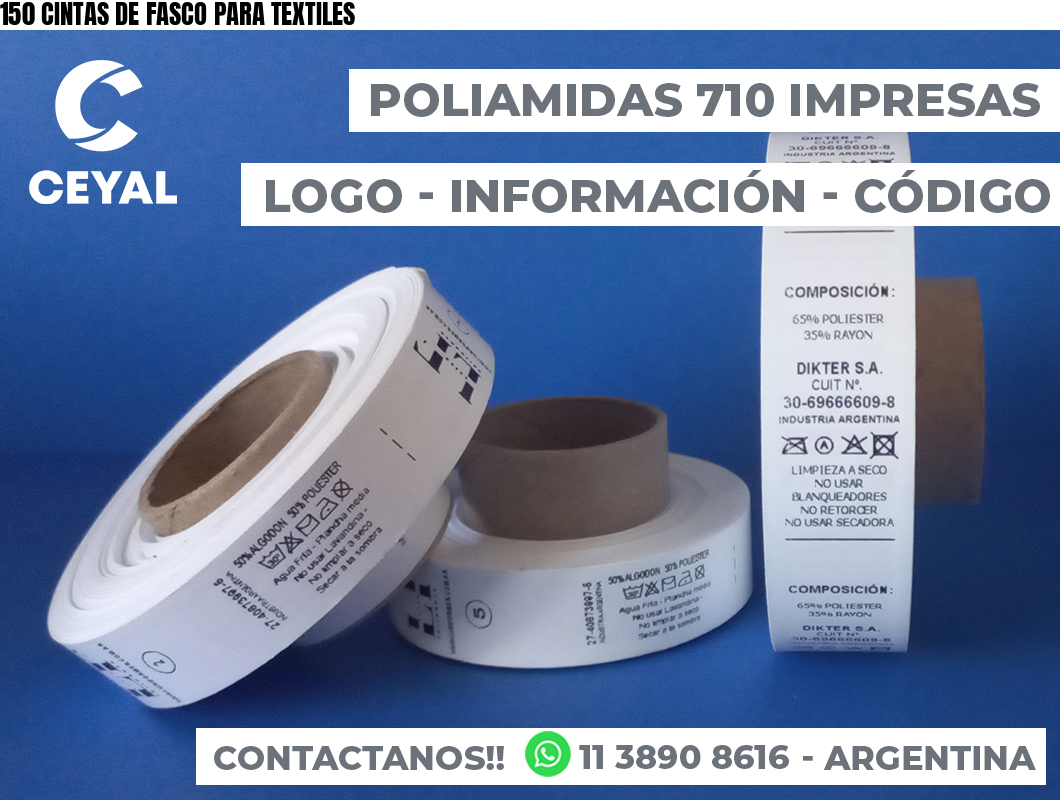 150 CINTAS DE FASCO PARA TEXTILES