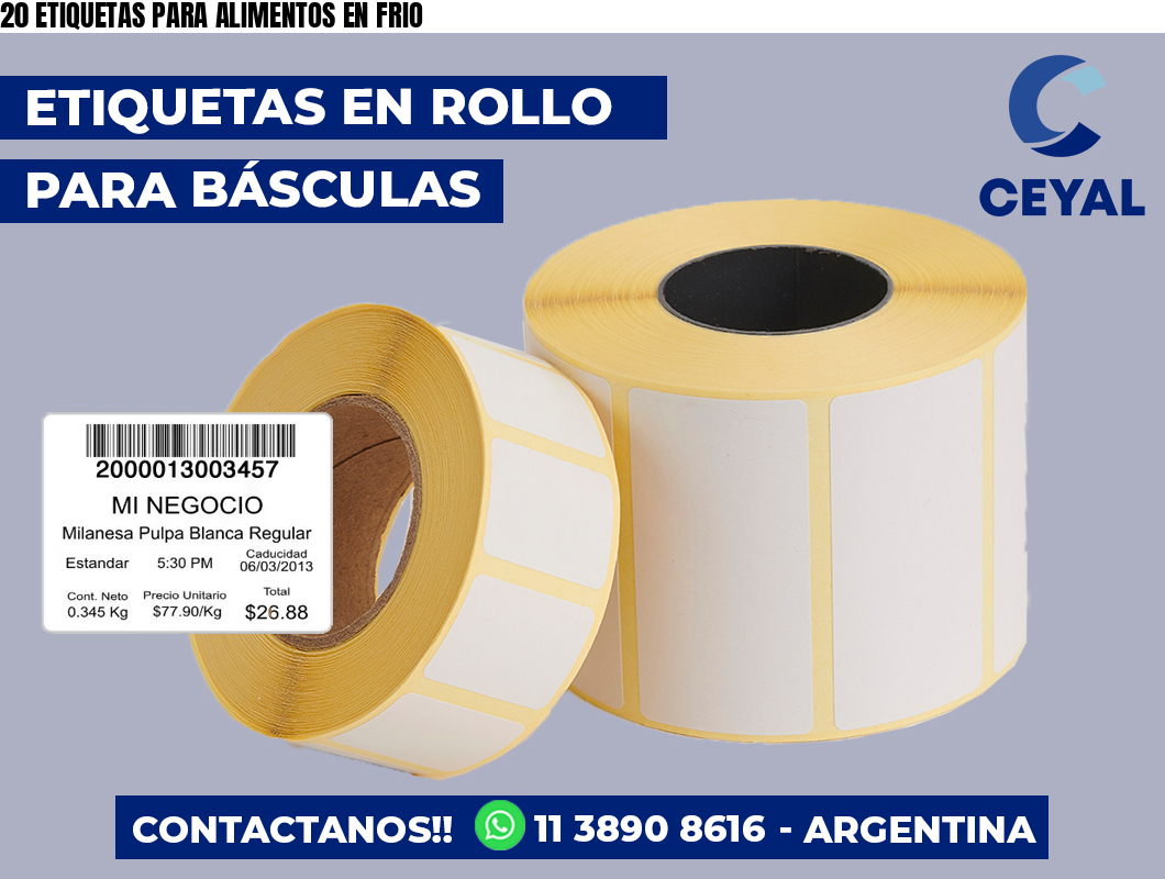 20 ETIQUETAS PARA ALIMENTOS EN FRIO