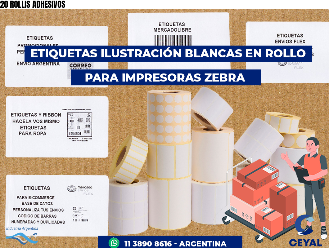 20 ROLLIS ADHESIVOS
