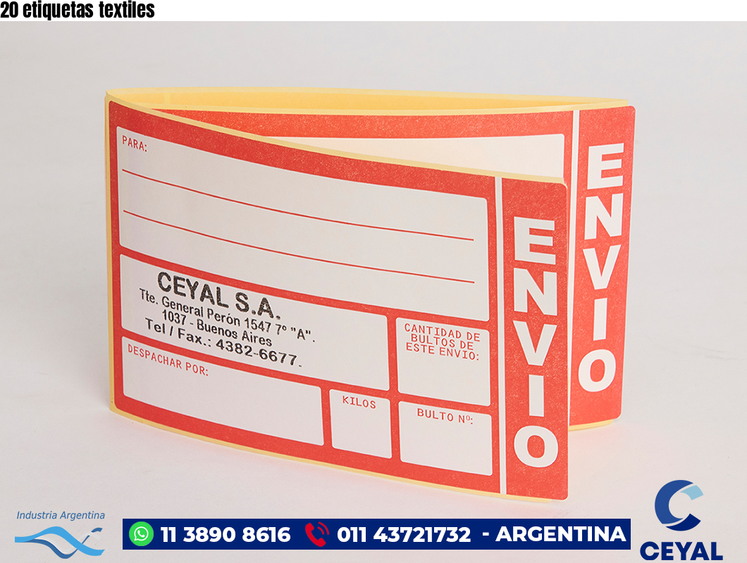 20 etiquetas textiles
