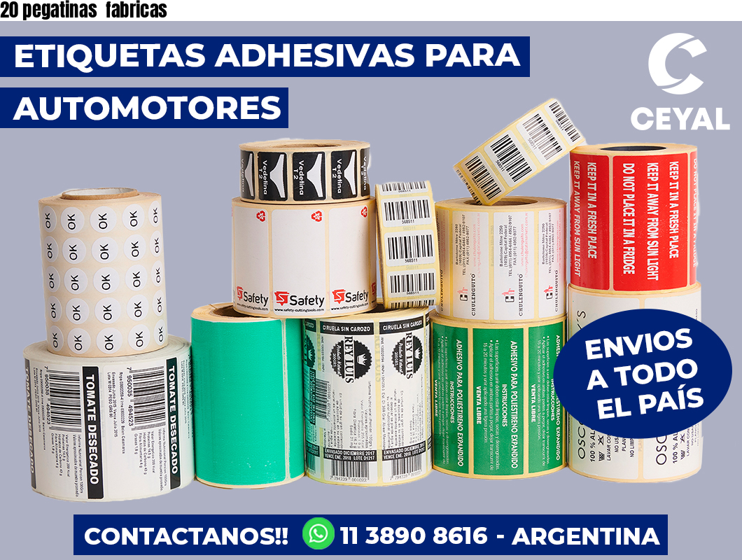 20 pegatinas  fabricas