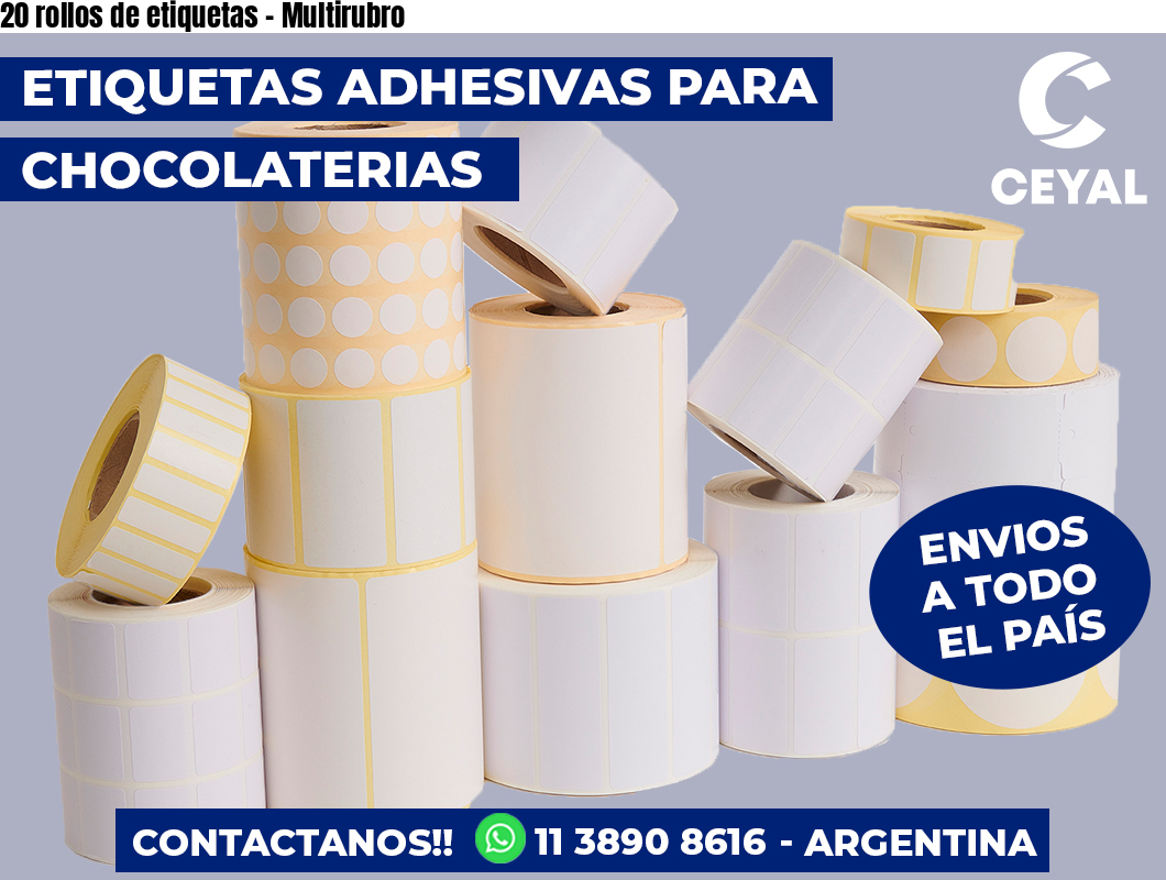20 rollos de etiquetas - Multirubro
