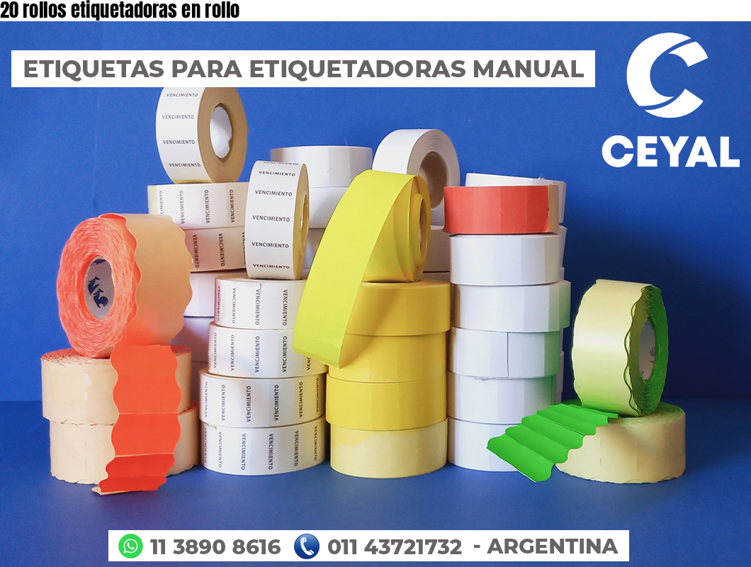 20 rollos etiquetadoras en rollo